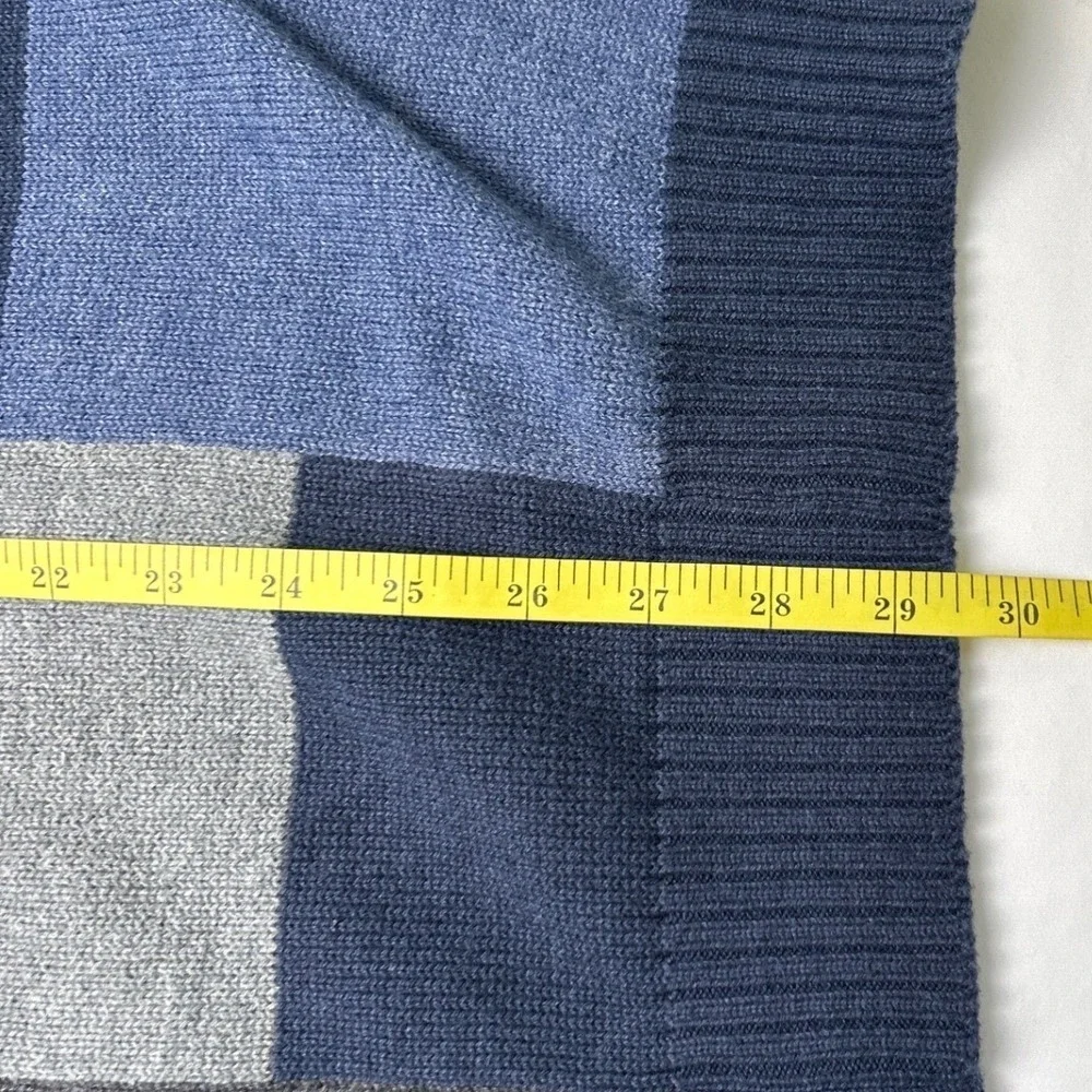 Oscar de la Renta Mens Sweater Blue Size XXL Colorblock Vintage Preppy Preppy